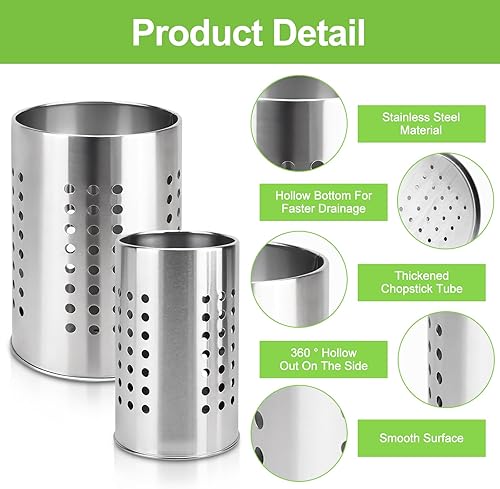 MOAMUN 4 Pot Ustensiles Cuisine Porte Ustensiles Cuisine, Inox Egouttoir Couvert Pot a Ustensile De Cuisine, Rangement Ustensiles Cuisine Ustensile Cuisine pour Organiser Tiroirs Comptoirs - Nail Gallerys