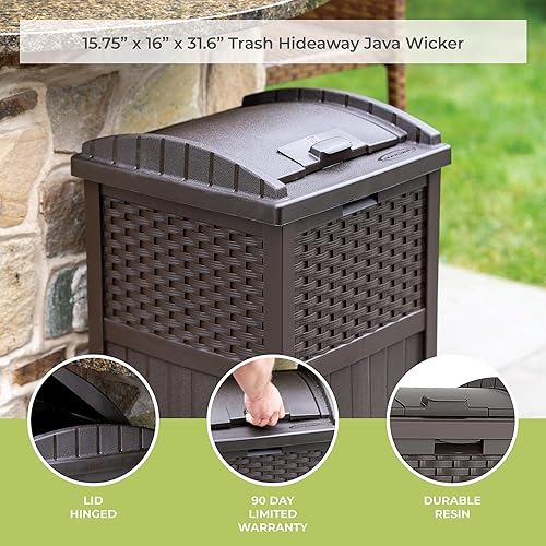 Suncast GHW1732 Resin Wicker Trash Hideaway - Nail Gallerys