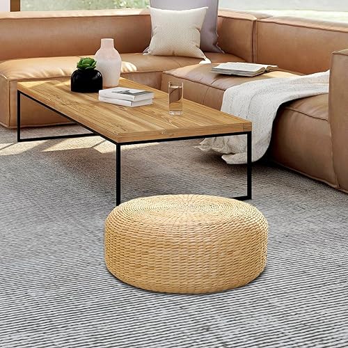 F Fityle Coussin d'assise de style japonais, coussin de méditation fait à la main, coussin d'assise rustique en tatami pour, bureau, 40cm de diamètre - Nail Gallerys