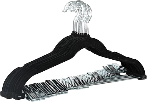 SVITA Lot de 10 cintres avec clips et housse en velours noir - Nail Gallerys