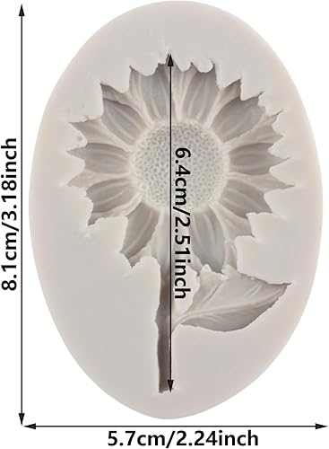 MINFEIDMS Moules en silicone en forme de tournesol pour décoration de gâteau de fleurs, pâte à sucre, pâte polymère - Nail Gallerys