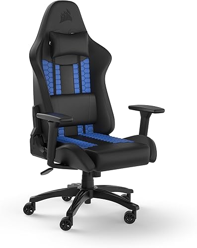 Corsair TC100 Chaise de Jeu, Noir et Bleu, Taille Unique - Nail Gallerys
