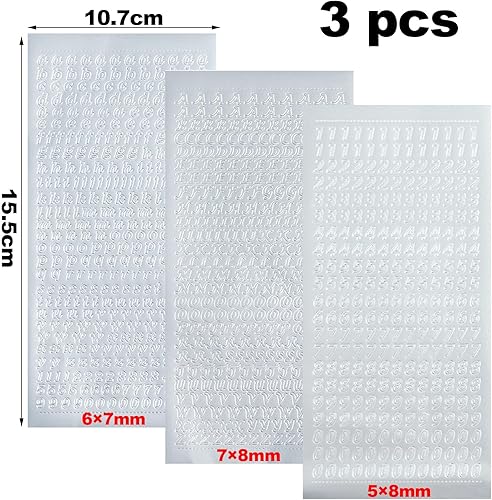 3 Feuilles D'Autocollants Numéros De Lettres,Alphabet Autocollants,Autocollants à Paillettes en Forme de Lettres,Pour Baptême,Communion,Mariage,Album Photo,Scrapbook,DIY Décoration(Noir) - Nail Gallerys