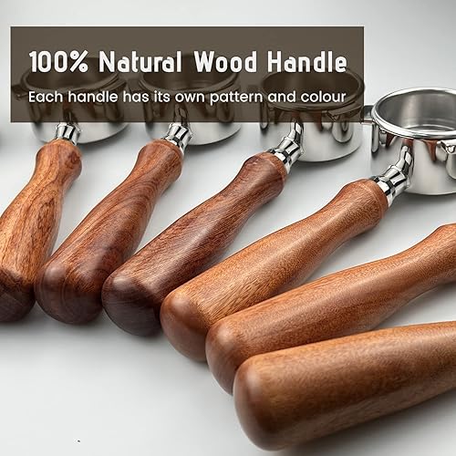 NOTSEK Porte-filtre sans fond de 54 mm avec écran de 54 mm pour Sage 8 Series 870/875/878/880, porte-filtre sans fond de 54 mm avec panier filtre en acier inoxydable et poignée en bois massif - Nail Gallerys