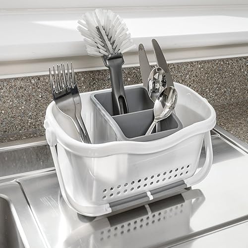 Addis 517764 Premium Égouttoir à Couverts pour évier Blanc/Gris 12 x 24 x 20,5 cm - Nail Gallerys