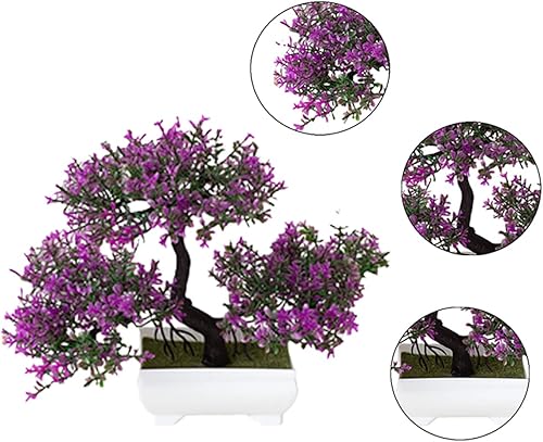Bonsaï artificiel en cèdre, plante artificielle en pot, fleurs artificielles artificielles en pot rose, décoration créative pour la maison - Nail Gallerys