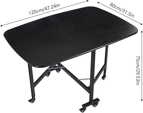 Hanmorfarbi Triple Repliable, Table Mobile pour la Maison avec Six Roues, Poussée de 100 Kg, Table de 120 X 80 Cm, TableMultifonction - Nail Gallerys