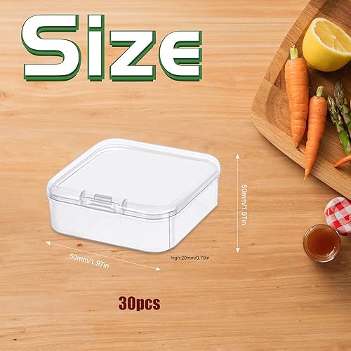 GZkushi Lot de 30 petites boîtes de rangement en plastique avec couvercle pour résultats de bijoux, pilules, bricolage, petites pièces et outils de couture (50 x 50 x 20 mm) - Nail Gallerys