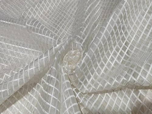 Tissu 100 % Soie Organza Brodé Semi-transparent 111,8 cm de Large Les Tissus Disponible en Trois Couleurs Pêche Clair - Nail Gallerys