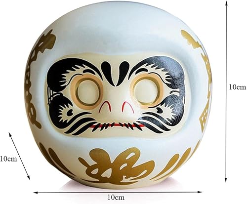 Tirelire japonaise Daruma en forme de chat blanc 10 x 10 x 10 cm - Nail Gallerys