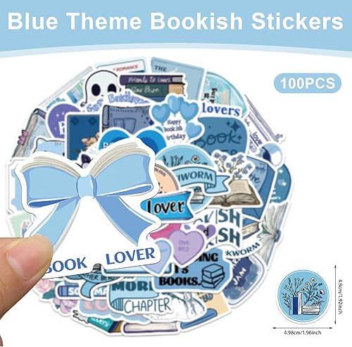 Mrltau 100 Pcs Autocollants Livre Kindle Esthétique, Kawaii Autocollant Livre, Accessoires Livres pour Housse Kindle Ordinateur Portable Valise, Autocollants Scrapbook, Autocollant - Nail Gallerys