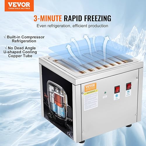 VEVOR Machine à Glace Roulée 28x24x2 cm, Plancha à Glace Roulée en Inox Alimentaire, Machine à Rouler la Glace Commerciale, avec Compresseur et 2 Grattoirs, pour Bars Cafés Boutiques de Desserts - Nail Gallerys