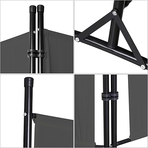 Yakimz Paravent d'extérieur pliable en 3 parties résistant aux intempéries 260 x 180 cm pour balcon, intérieur, extérieur, jardin, balcon, terrasse, séparateur de pièce, 260 x 180 cm, anthracite - Nail Gallerys