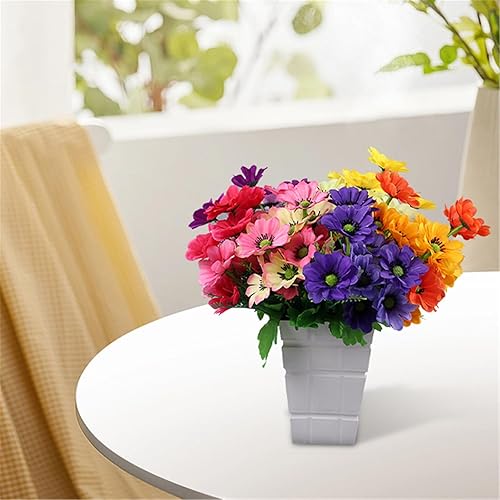 Fleurs de marguerites artificielles en soie - Bouquet de fleurs artificielles - Plantes vertes en plastique - Pour la maison, la ferme, le bouquet de mariage 3 (taille D, taille unique) - Nail Gallerys