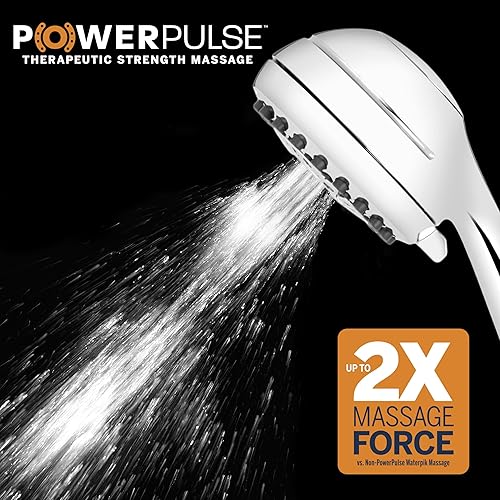 Waterpik XRO-763E PowerPulse Pommeau de douche massant Chromé 1,8 GPM - Nail Gallerys