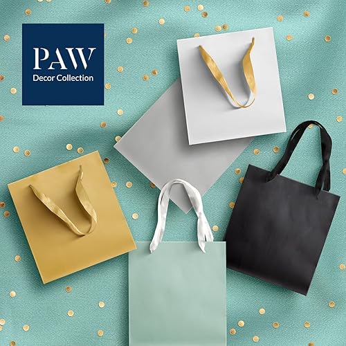 PAW - Sacs cadeaux 37 x 12 x 10 cm – Lot de 10 sacs pour bouteille de vin avec anse en tissu | Mélange de 5 couleurs unies | Sacs élégants pour vin, champagne, anniversaires, mariages, fêtes et - Nail Gallerys
