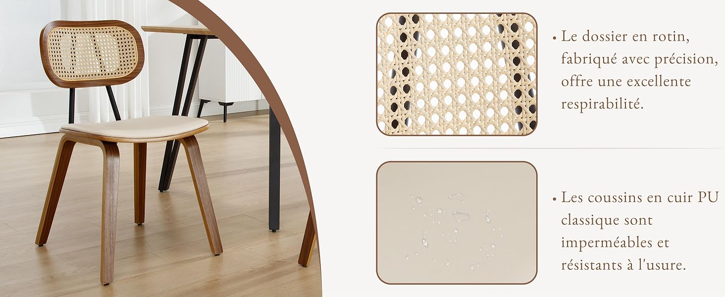 Chaise de salle à manger sans accoudoirs