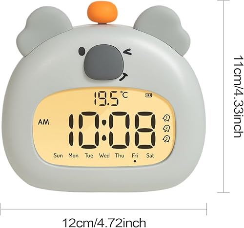 Horloge de réveil pour , horloge koala mignonne, gestionnaire de temps rechargeable, veilleuse pour chambre à coucher, alarme musicale pour , accessoire de salle d'étude, chronométreur - Nail Gallerys