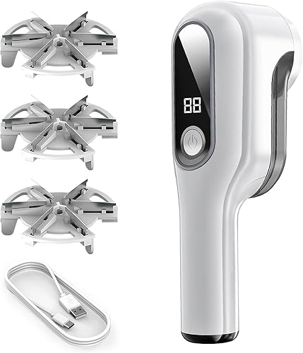 Rasoir Anti Bouloche, Anti Peluche Électrique de USB Rechargeable Portable, Bouloche Appareil avec 2 Lames Remplaçables, Enlever Peluche Vetement - Nail Gallerys