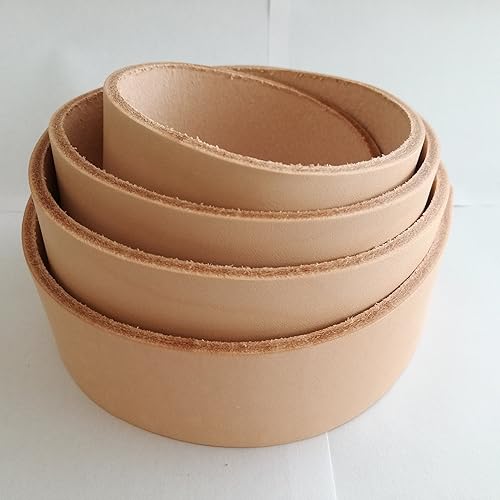 Schachenmayr Courroie en cuir vierge tannage végétal naturel poinçonnable Longueur 210 cm Largeur 4 cm Épaisseur du cuir 3,5 mm - Nail Gallerys