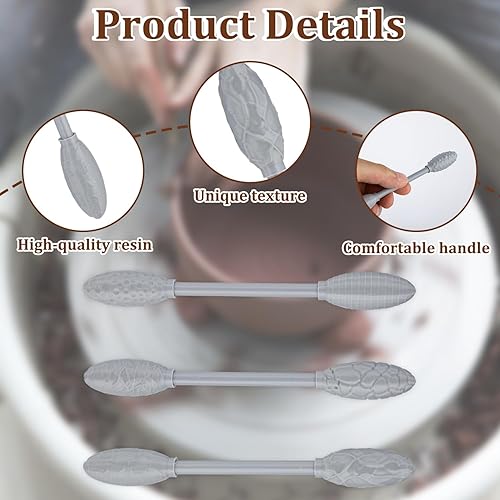 Lot de 5 rouleaux de texture pour art de l'argile, kit de rouleaux ovales pour modelage d'argile, texture d'argile, gaufrage, rouleaux à main pour travaux manuels - Nail Gallerys