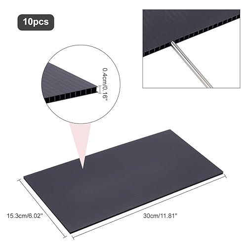NBEADS 10 Feuilles Feuille de Carton Ondulé, 15.3x30 cm 4 mm d’épaisseur Feuilles Plastique Ondulées Noires Carton Ondulé d’Emballage Moulables Rectangulaires pour Construction Modèles Arts Photo - Nail Gallerys