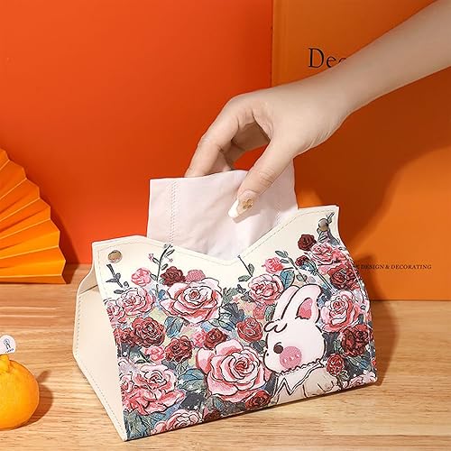 KASESSS Boite Mouchoirs Rose, Boite a Mouchoir en Cuir PU, Pratique Boite Mouchoirs Decorative, Boite a Mouchoirs Design, Distributeurs de Mouchoirs pour Salle de Bain Salon Chambre Bureau Voiture - Nail Gallerys