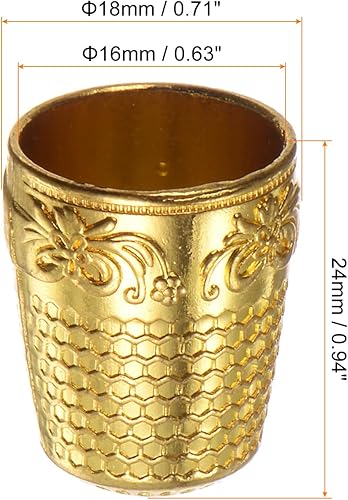 sourcing map 2pcs Couture Dé-à-coudre Cuivre Couture Dé-à-coudre Doigt Protecteur Doigt Bouclier Bout Doigts Matelassage Artisanat Broderie Accessoires DIY Main Travail Couture Outils, Doré - Nail Gallerys