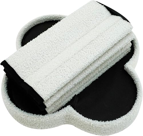 Rebecca Mobili Pouf pour Chambre d'enfant, Pouf de Rangement, Blanc, Tissu Polyester MDF, en Forme de Nuage, avec Couvercle, Pliable - Dimensions HxLxP: 40 x 40 x 40 cm - Art. RE7063 - Nail Gallerys