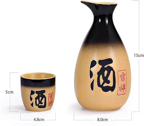 Urban Lifestyle Sake Set Kyoto 5 pièces en grès, capacité : 295 ml - Nail Gallerys