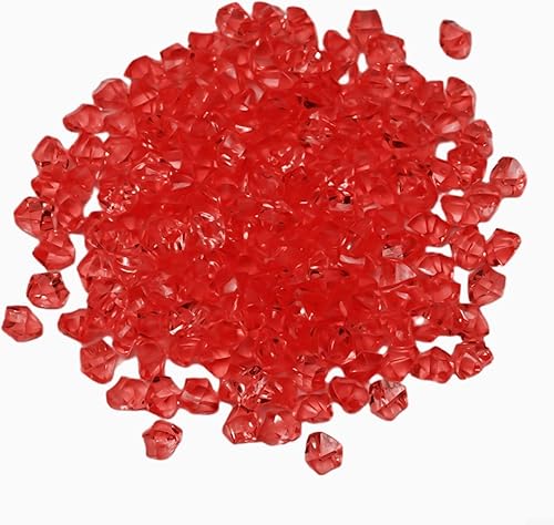 Lot de 200 pierres décoratives en acrylique pour vases, aquariums, décorations de mariage (rouge) - Nail Gallerys