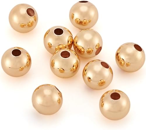 Cheriswelry Lot de 400 perles intercalaires rondes de 3 mm en laiton plaqué or 18 carats pour fabrication de bijoux, bracelets, loisirs créatifs, trou : 1 mm - Nail Gallerys