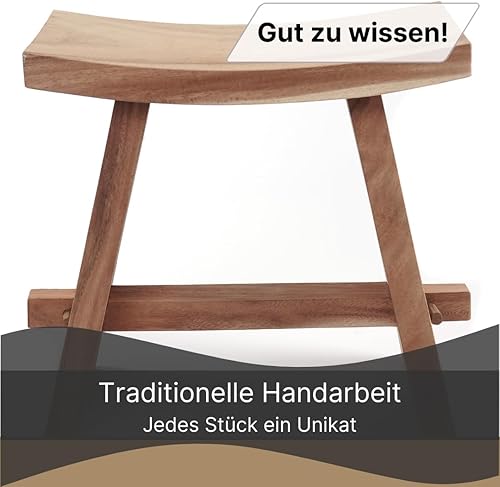 Design Tabouret FINCA | en Bois, Marron | Chaise en Bois de Teck - Nail Gallerys