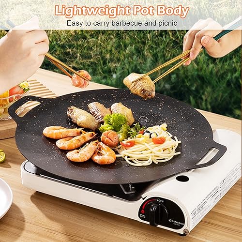 IGTOPS Poêle grill coréenne avec surface revêtue de Maifan, poêle à griller anti-adhésive, multifonctionnelle, plaque de cuisson pour cuisinière à gaz à induction (34) - Nail Gallerys