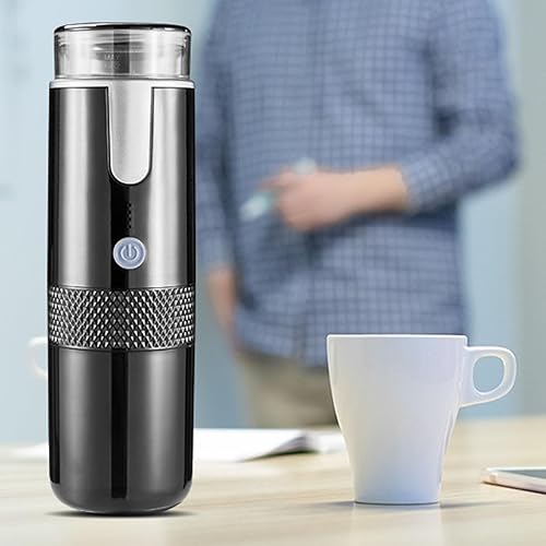 Cafetière Rechargeable Portable, Conception 2 en 1 pour Capsules et café Moulu, Fonctionnement à un Seul Bouton, Extraction de Saveur Riche, Idéale pour les Voyages, le Camping, - Nail Gallerys