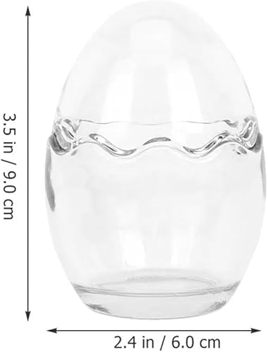 Lot de 2 petits bougeoirs en forme de coquille d'œuf en verre pour table, bougies en cristal transparent pour décoration de Pâques, Saint-Valentin, bougies d'aromathérapie à faire soi-même - Nail Gallerys