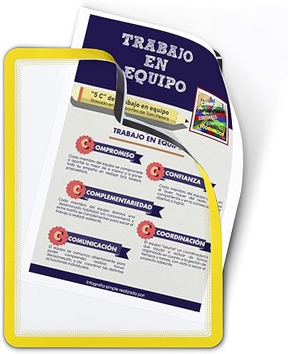 TARIFOLD Sachet de 2 Pochettes Magneto cadre jaune A4 dos magnétique L24,2 x H32,9 x P0,02 cm - Nail Gallerys