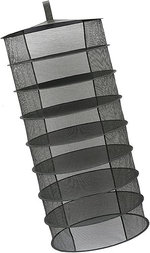 Kavolet 6 Couches Filet de Sechage, Garde Manger grillagé, Suspendues Panier Pliant, Support de séchage Herbe sèche Forme Nette, Sac de sécheuse Maille 600mm diamètre pour Plantes Fleurs bourgeons - Nail Gallerys