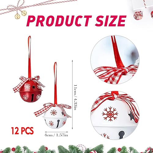 CZAYEFNH 12 pièces grelot Noel, Cloche de Noël Suspendue, Ornements Petites Clochettes Grelots, Decoration Noel, Clochette pour Arbre de Noël Fête de Noël Intérieur Décor Extérieur - Nail Gallerys