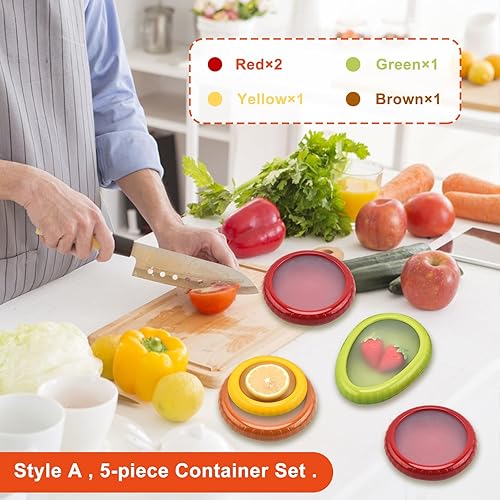 BigKing 5 Pièces Boîtes De Rangement Réutilisables En Silicone, Boite Hermetique Alimentaire, Boîtes De Rangement Transparentes Pour Organisation De Cuisine, Conserver Les Fruits, Légumes - Nail Gallerys