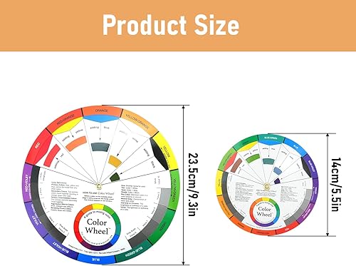 DIYJEP 4 Pièces Roue Chromatique des Couleurs pour les Artistes, Guide de Poche pour Apprendre à Mélanger les Couleurs de Peinture, Table Tournante de Nuancier Peinture pour Tatouage Dessin Maquillage - Nail Gallerys