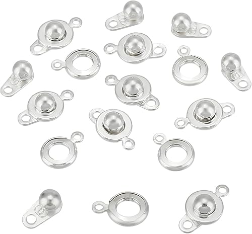 UNICRAFTALE 18 ensemble 3 couleur Fermoirs à Bouton Pression Fermoir Bracelet Fermoirs Acier Inoxydable Fermoir Connecteur Fermoir Rond Bracelet Accessoire pour Fabrication de Bijoux Bracelet Collier - Nail Gallerys