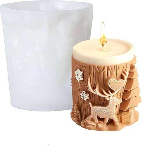 pulunto Moule en silicone pour bougies d'aromathérapie de Noël, décoration d'arbre de Noël, outils de meulage de fête, ornement El N7I9 - Nail Gallerys