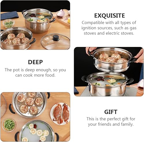 HEMOTON Petite Couscoussier Induction Couscoussier 3l Marmite En Acier Pratique Cuisine Des Aliments Marmite À Couscoussier Induction Cuiseur À Pâte Induction - Nail Gallerys