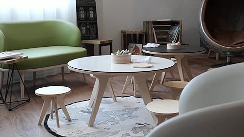 Ensemble Table de coloriage/Table de Dessin en Bois Multifonction pour Enfant + Lot de 4 tabourets en Bois – XXL Edition – DRAWIN’Kids - Nail Gallerys