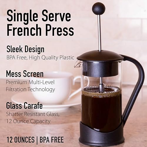 Clever Chef - Cafetière à piston - pour un café savoureux/le matin - filtration de qualité - 2 tasses - 12 fl oz/0,4 litre - Nail Gallerys