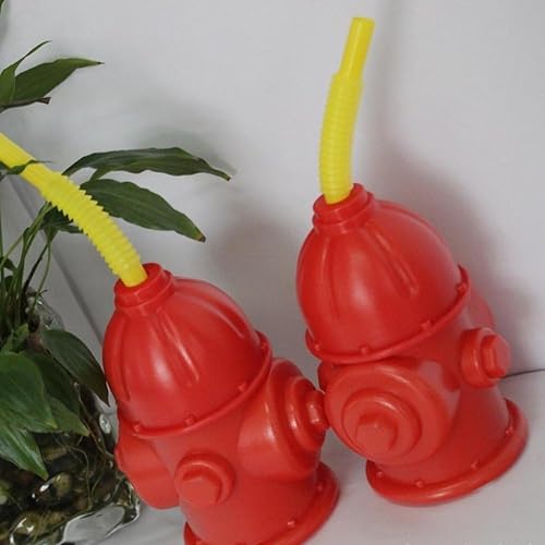 Lpitoy 10 Pièces Tasses De Paille De Bouche D'incendie avec Couvercles Fournitures De Fête, Bouteille D' Rouge Réutilisable Tasse À Boire Cadeaux De Fête d'anniversaire De Pompier - Nail Gallerys
