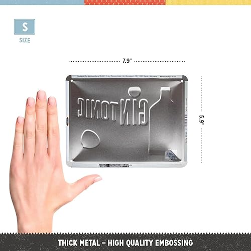 Nostalgic-Art Plaque Vintage Gin Tonic – Idée de Cadeau pour Les Amateurs de Cocktails, en métal, Design Retro pour la décoration, 15 x 20 cm - Nail Gallerys