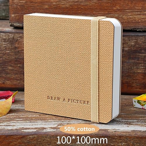 Basicon Lot de 10 journaux aquarelles carrés de 10 cm, 100 % coton, 300 g/m², sans acide, 30 feuilles, 60 pages, papier aquarelle, carnets de croquis pour artistes, adultes, étudiants - Nail Gallerys
