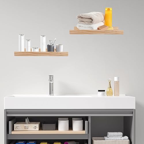 MUXHEL Lot de 4 étagères murales en bois de 30 cm de long - Petite étagère flottante - Étagère murale flottante en bois - Pour salon, cuisine, chambre d'enfant, chambre à coucher - Nail Gallerys
